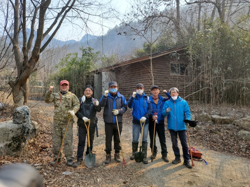 울진군 산불 진화 지원활동/ 잔불제거 작업 사진